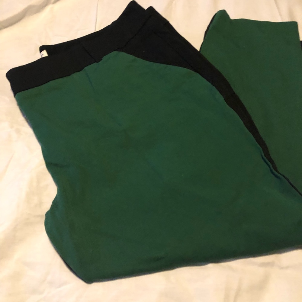 Ava and Viv EUC stretchy green blk slacks